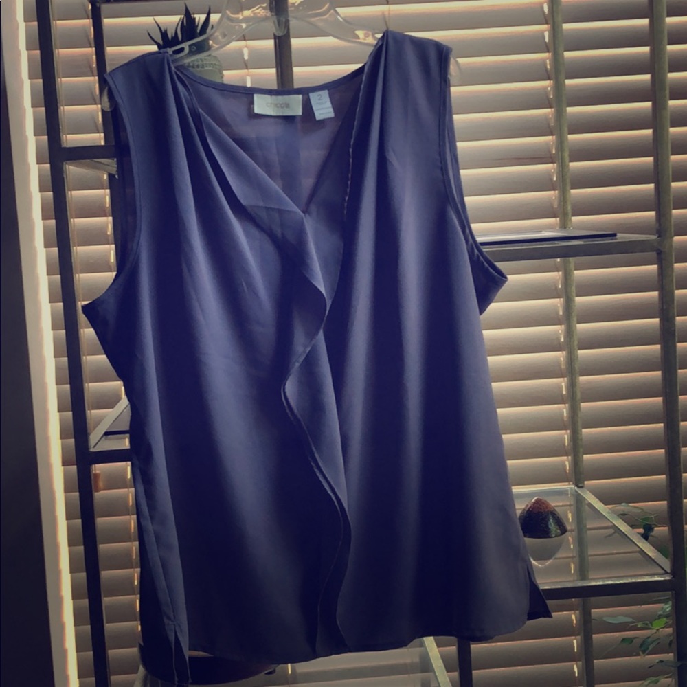 Chico’s sleeveless gray/blue blouse